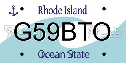 G59BTO Rhode Island License Plate