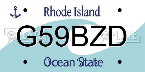 G59BZD Rhode Island License Plate