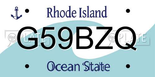 G59BZQ Rhode Island License Plate