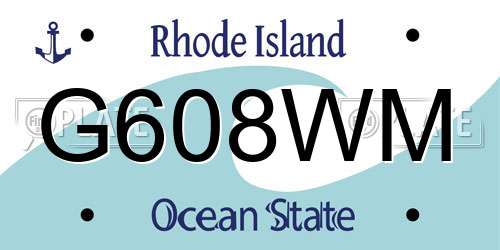 G608WM Rhode Island License Plate