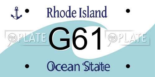 G61 Rhode Island License Plate