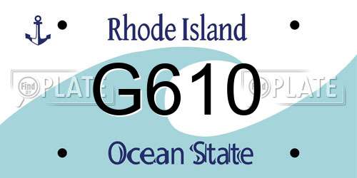 G610 Rhode Island License Plate