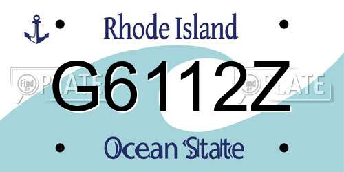 G6112Z Rhode Island License Plate