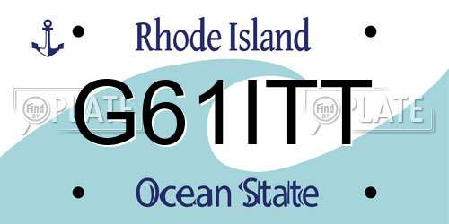 G61ITT Rhode Island License Plate