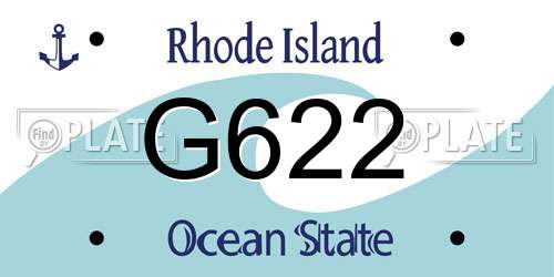G622 Rhode Island License Plate