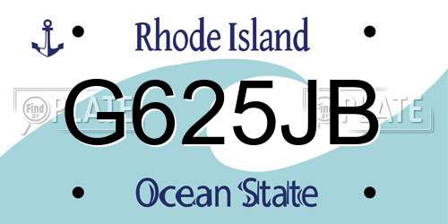 G625JB Rhode Island License Plate
