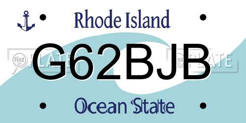 G62BJB Rhode Island License Plate
