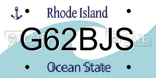 G62BJS Rhode Island License Plate
