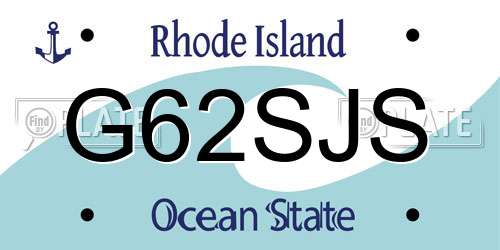 G62SJS Rhode Island License Plate