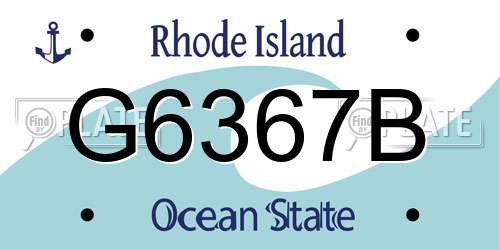 G6367B Rhode Island License Plate