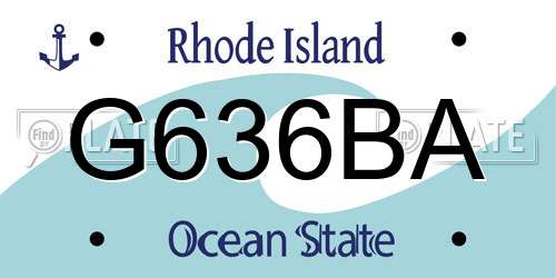 G636BA Rhode Island License Plate