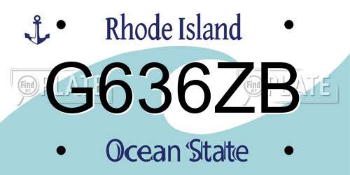 G636ZB Rhode Island License Plate