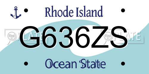G636ZS Rhode Island License Plate