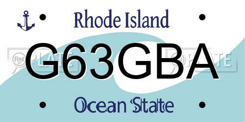 G63GBA Rhode Island License Plate
