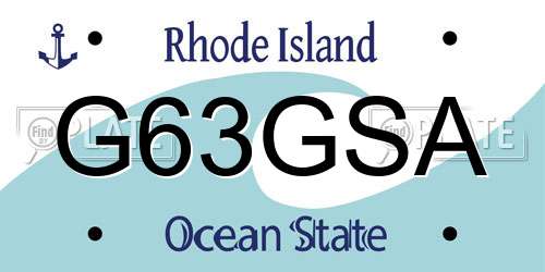 G63GSA Rhode Island License Plate