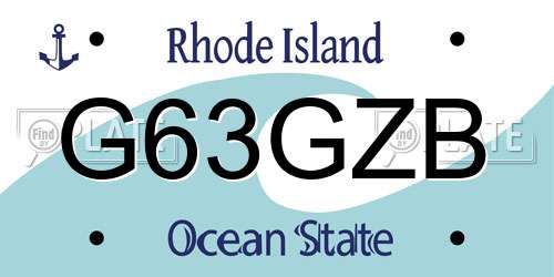 G63GZB Rhode Island License Plate