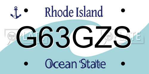 G63GZS Rhode Island License Plate