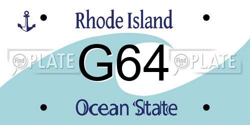 G64 Rhode Island License Plate