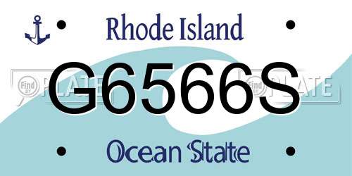 G6566S Rhode Island License Plate