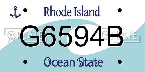 G6594B Rhode Island License Plate