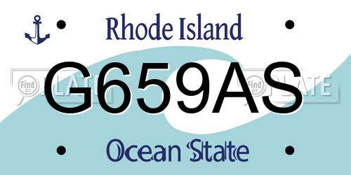 G659AS Rhode Island License Plate