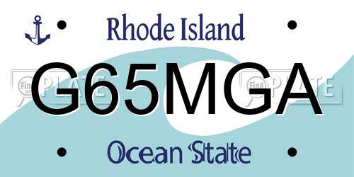 G65MGA Rhode Island License Plate