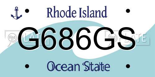 G686GS Rhode Island License Plate