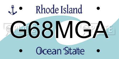 G68MGA Rhode Island License Plate