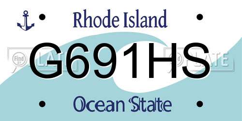 G691HS Rhode Island License Plate