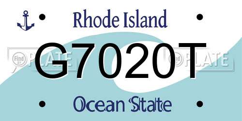 G7020T Rhode Island License Plate