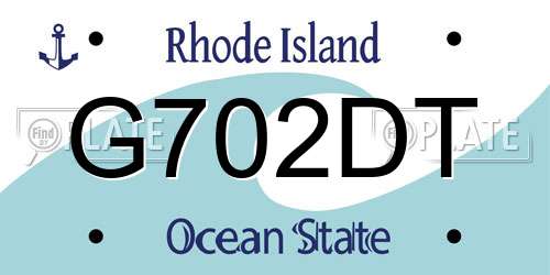 G702DT Rhode Island License Plate