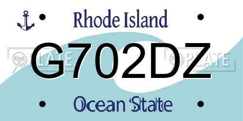 G702DZ Rhode Island License Plate