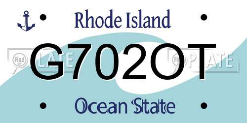 G702OT Rhode Island License Plate