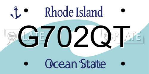 G702QT Rhode Island License Plate