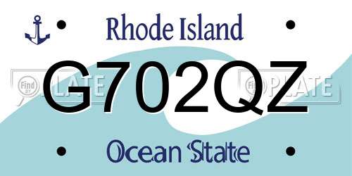 G702QZ Rhode Island License Plate