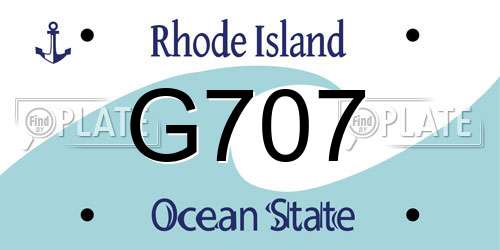 G707 Rhode Island License Plate
