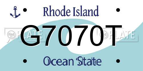 G7070T Rhode Island License Plate