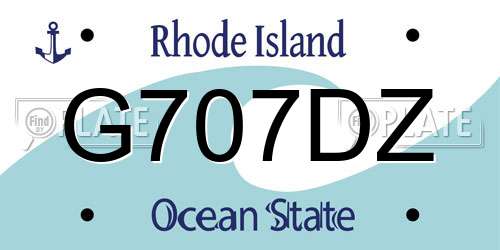 G707DZ Rhode Island License Plate