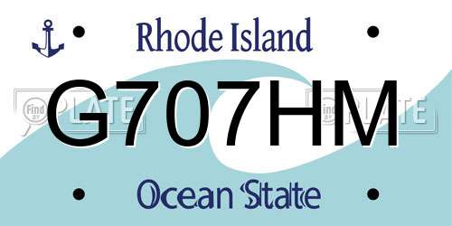 G707HM Rhode Island License Plate