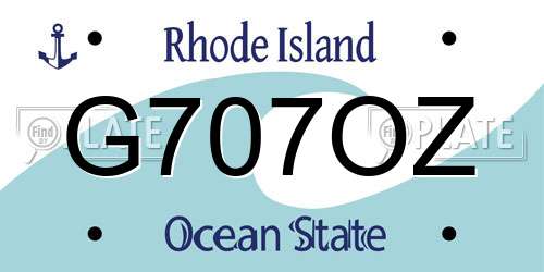 G707OZ Rhode Island License Plate
