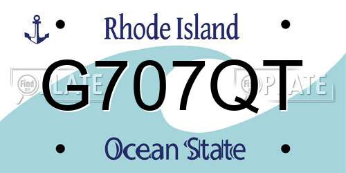 G707QT Rhode Island License Plate