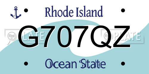 G707QZ Rhode Island License Plate