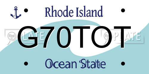 G70TOT Rhode Island License Plate