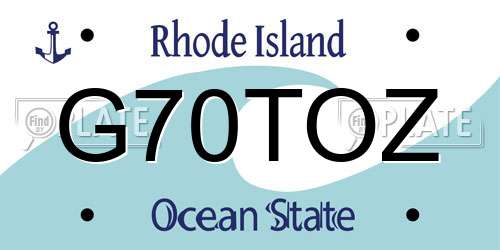 G70TOZ Rhode Island License Plate