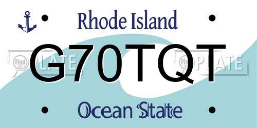 G70TQT Rhode Island License Plate