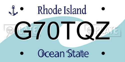 G70TQZ Rhode Island License Plate