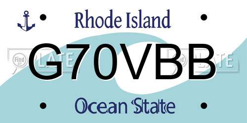 G70VBB Rhode Island License Plate