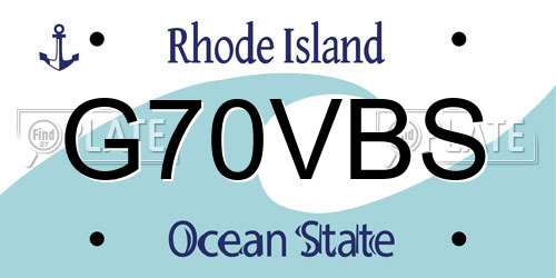 G70VBS Rhode Island License Plate