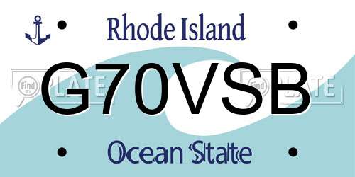 G70VSB Rhode Island License Plate