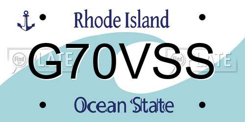 G70VSS Rhode Island License Plate